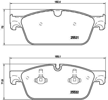 Brembo Brake Pads Front Mercedes Gl-Class X1 ( Set Lh&Rh) (P50102)
