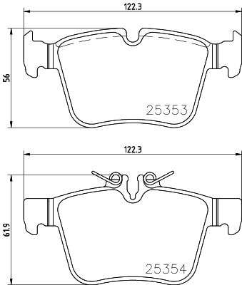 Brembo Brake Pads Rear Mercedes C W205 ( Set Lh&Rh) (P50122)