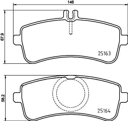 Brembo Brake Pads Rear Mercedes-Benz ( Set Lh&Rh) (P50132)