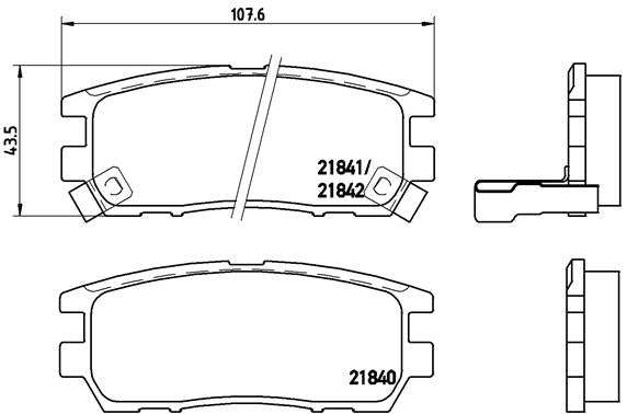 Brembo Brake Pads Rear Mitsubishi Pajero ( Set Lh&Rh) (P54018)
