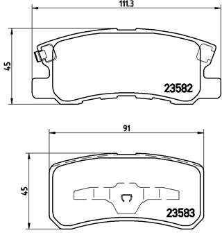 Brembo Brake Pads Rear Mits Pajero 3200/ ( Set Lh&Rh) (P54031)
