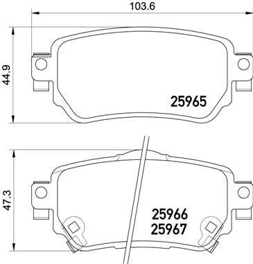 Brembo Brake Pads Rear Nis Xtrail 3/Qashqai ( Set Lh&Rh) (P56098)