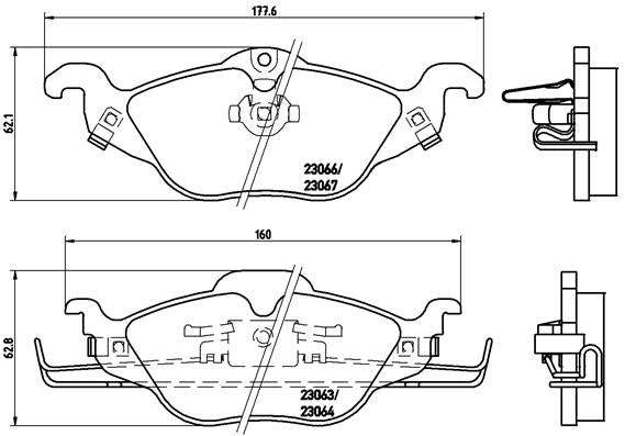 Brembo Brake Pads Front Opel Astra Astra ( Set Lh&Rh) (P59030)