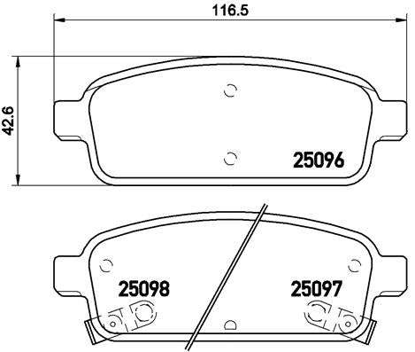 Brembo Brake Pads Rear Opel Astra J/Chev Cruze ( Set Lh&Rh) (P59080)