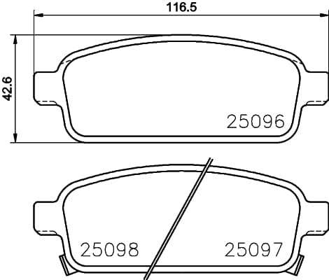 Brembo Brake Pads Rear Opel Astra J ( Set Lh&Rh) (P59087)