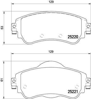 Brembo Brake Pads Front Citroen C4 Ii (B7 ( Set Lh&Rh) (P61105)