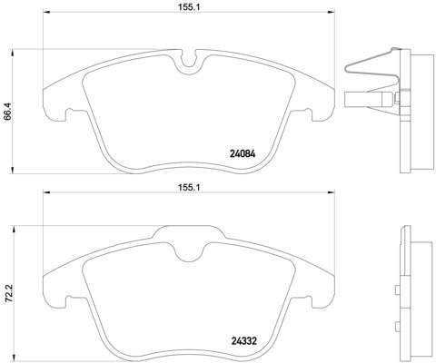 Brembo Brake Pads Front Citroen C5/Peugeot ( Set Lh&Rh) (P61106)