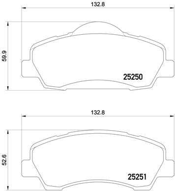 Brembo Brake Pads Front Cit C4 Cact/Peugeot308 ( Set Lh&Rh) (P61113)