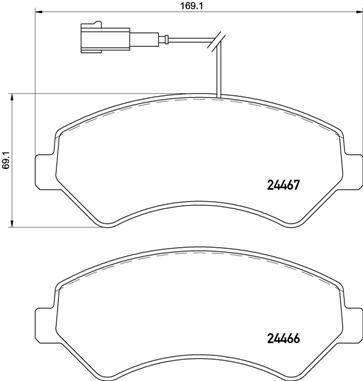 Brembo Brake Pads Front Citroen Relay 3.0 ( Set Lh&Rh) (P61118)
