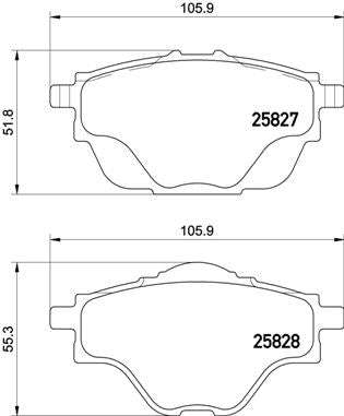 Brembo Brake Pads Rear Citroen C4 Picasso/3008/3 ( Set Lh&Rh) (P61124)