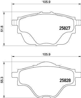 Brembo Brake Pads Rear Citroen C4 Picasso/3008/3 ( Set Lh&Rh) (P61124)