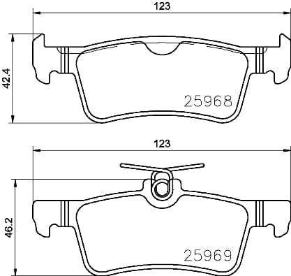 Brembo Brake Pads Rear Peugeot 308 Ii ( Set Lh&Rh) (P61126)