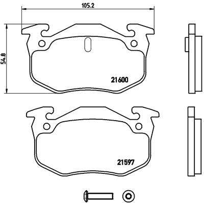 Brembo Brake Pads Rear Citroen/Peugeot/Renault ( Set Lh&Rh) (P68018)
