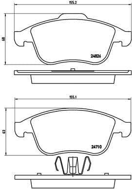 Brembo Brake Pads Front Renault Sceni Megane ( Set Lh&Rh) (P68047)