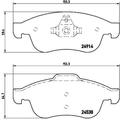 Brembo Brake Pads Front Renault Scenic 3/ ( Set Lh&Rh) (P68050)