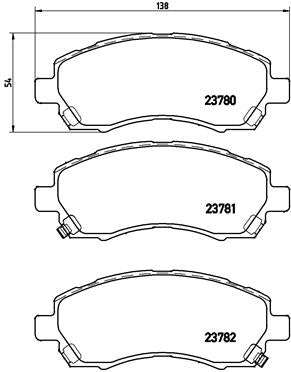 Brembo Brake Pads Front Subaru Impreza ( Set Lh&Rh) (P78009)