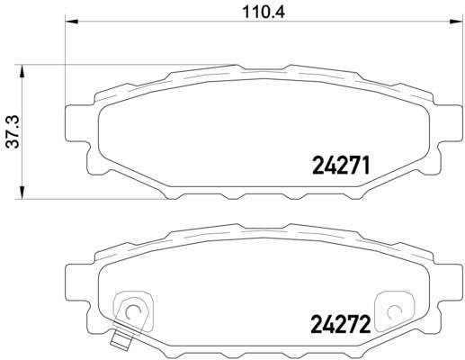 Brembo Brake Pads Rear Sub Outback 2/Leg ( Set Lh&Rh) (P78020)