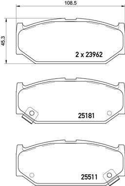 Brembo Brake Pads Front Suzuki Swift ( Set Lh&Rh) (P79031)