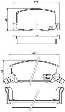 Brembo Brake Pads Rear Toyota Mr2 ( Set Lh&Rh) (P83019)