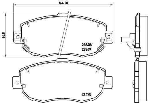 Brembo Brake Pads Front Lexus Gs300 ( Set Lh&Rh) (P83037)