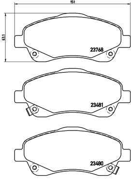 Brembo Brake Pads Front Toyota Corollaverso ( Set Lh&Rh) (P83046)
