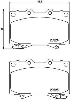 Brembo Brake Pads Front Toyota L/Cruiser ( Set Lh&Rh) (P83048)
