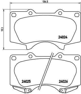Brembo Brake Pads Front Toy Fortun/Prado/ ( Set Lh&Rh) (P83066)
