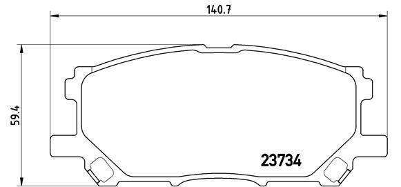 Brembo Brake Pads Front Lexus Rx300 ( Set Lh&Rh) (P83067)