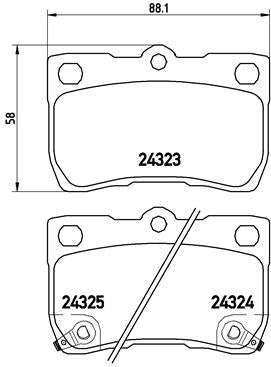 Brembo Brake Pads Rear Lexus Gs300 ( Set Lh&Rh) (P83073)
