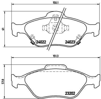 Brembo Brake Pads Front Toyota Yaris 2011 ( Set Lh&Rh) (P83085)