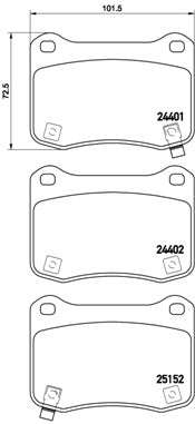 Brembo Brake Pads Rear Lexus Is Ii ( Set Lh&Rh) (P83134)