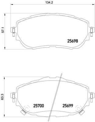 Brembo Brake Pads Front Toyota Corolla 2014 ( Set Lh&Rh) (P83150)