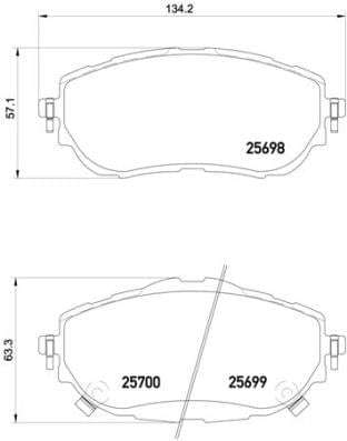 Brembo Brake Pads Front Toyota Corolla 2014 ( Set Lh&Rh) (P83150)