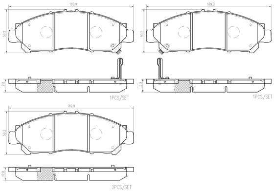 Brembo Brake Pads Front Toyota Quantum2019 ( Set Lh&Rh) (P83173)