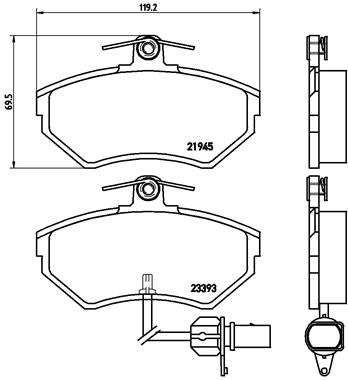 Brembo Brake Pads Front Audi A4 ( Set Lh&Rh) (P85044)