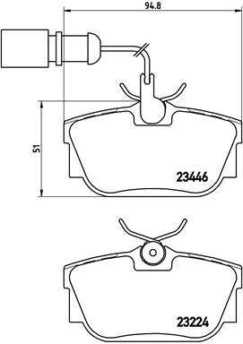 Brembo Brake Pads Rear Vw Sharan 2.8 ( Set Lh&Rh) (P85059)