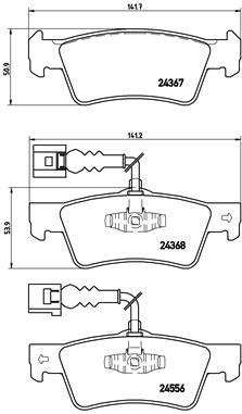 Brembo Brake Pads Rear Vw Toureg R5 ( Set Lh&Rh) (P85068)