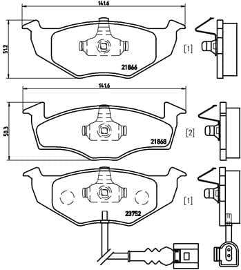 Brembo Brake Pads Front Vw Polo 9N ( Set Lh&Rh) (P85071)