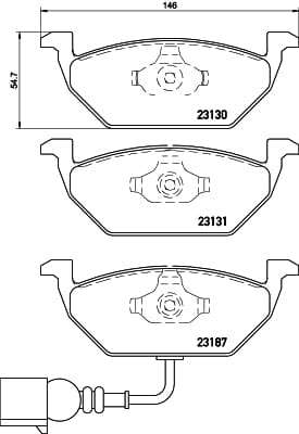 Brembo Brake Pads Front Vw Polo ( Set Lh&Rh) (P85072)