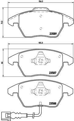 Brembo Brake Pads Front Audi A3/Golf5 ( Set Lh&Rh) (P85075)
