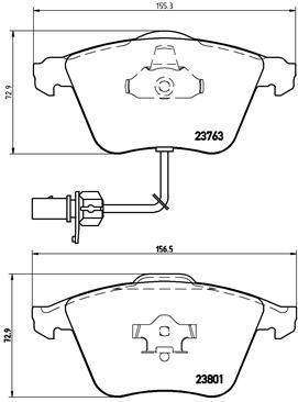 Brembo Brake Pads Front Audi A6 ( Set Lh&Rh) (P85084)