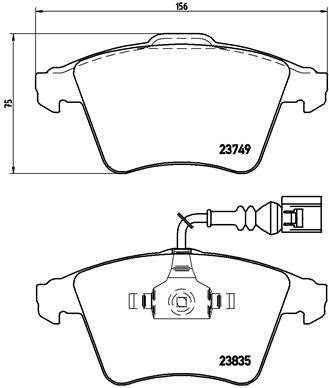 Brembo Brake Pads Front Vw Touareg 7La/7L ( Set Lh&Rh) (P85090)