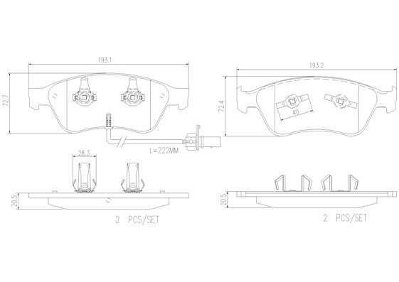 Brembo Brake Pads Front Audi A8/Vw Phaeto ( Set Lh&Rh) (P85102)