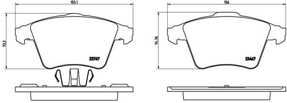 Brembo Brake Pads Front Vw Kombi ( Set Lh&Rh) (P85107)