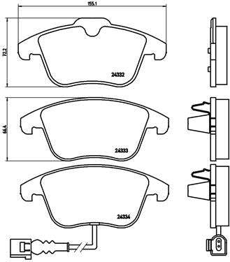 Brembo Brake Pads Front Vw Vw Tiguan 2.0 ( Set Lh&Rh) (P85112)