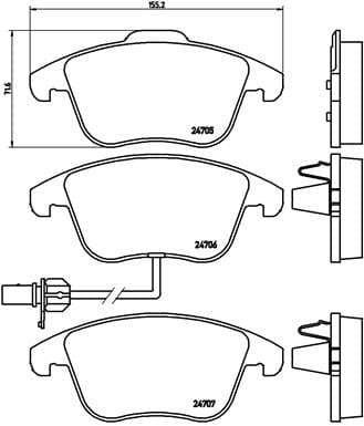 Brembo Brake Pads Front Audi A4/A5 2008O ( Set Lh&Rh) (P85113)