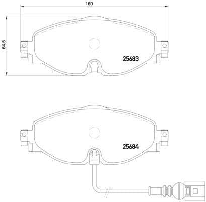 Brembo Brake Pads Front Audi A3/Golf 7 ( Set Lh&Rh) (P85126)