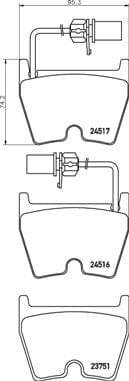 Brembo Brake Pads Front Audi ( Set Lh&Rh) (P85132)
