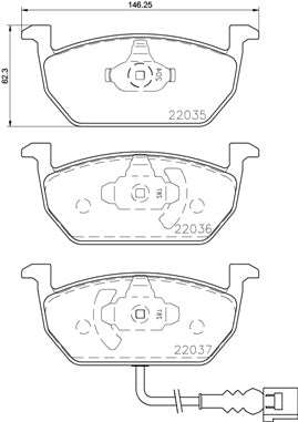 Brembo Brake Pads Front Audi A3 8V ( Set Lh&Rh) (P85137)
