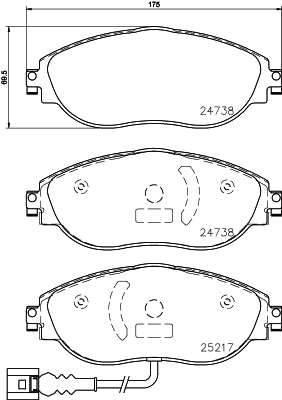 Brembo Brake Pads Front Audi S3/Golf 7/Ti ( Set Lh&Rh) (P85144)